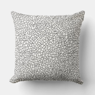 Coussin Motif de craquelures - Noir sur Blanc