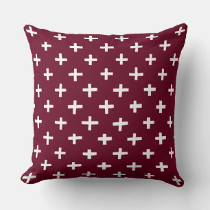 Coussin Motif de croix - Crimson profond