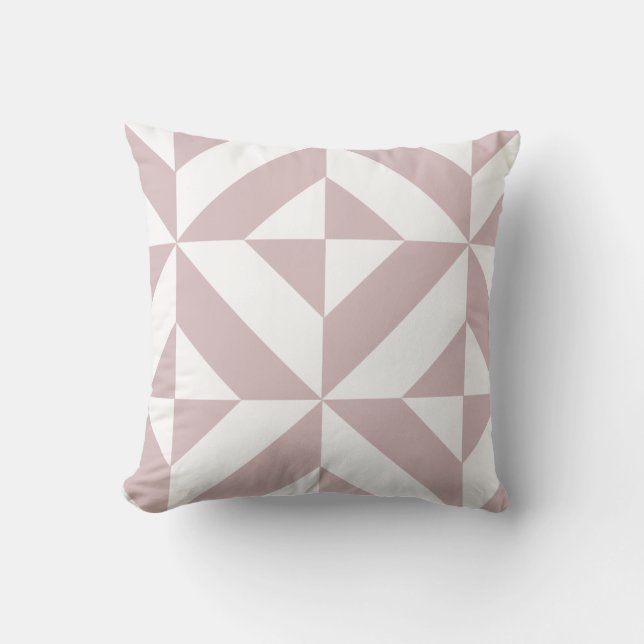 Coussin Motif de cube géométrique Mauve (Recto)
