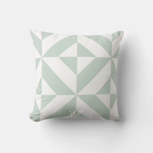 Coussin Motif de cube géométrique vert Mint