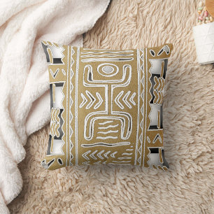 Coussin Motif de danse géométrique Afrocentré Kuba