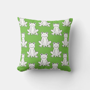 Coussin Motif de  de grenouille Motif vert mou