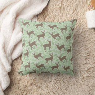Coussin Motif de Deer sur Green Nature