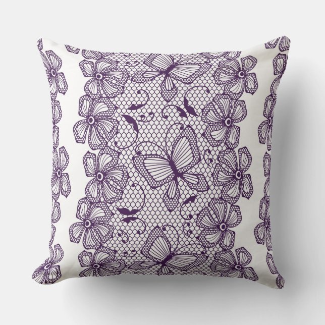 Coussin Motif de dentelle avec des papillons (Recto)