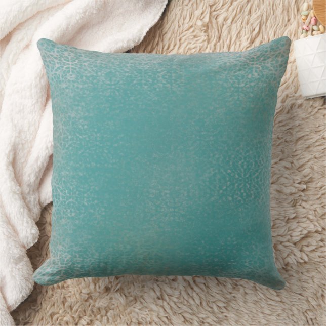 Coussin Motif de dentelle Turquoise antique Rustique (Couverture)