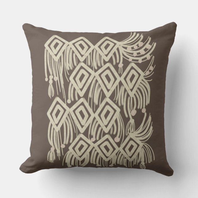 Coussin Motif de dessin de Tricot de Macrame Bohemian (Recto)