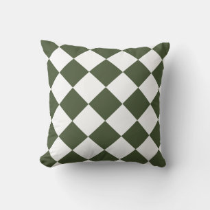 Coussin Motif de diamant vert Hunter