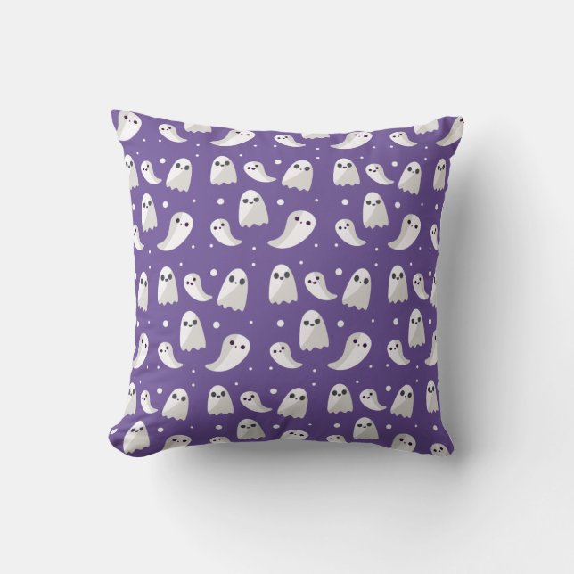 Coussin Motif de fantôme mou d'Halloween (Recto)