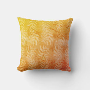 Coussin Motif de feuille coloré métallisé rustique élégant