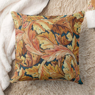 Coussin Motif de feuille d'acanthe automnal de William Mor