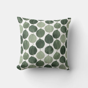Coussin Motif de feuille d'eucalyptus vert sauge Botanique