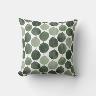 Coussin Motif de feuille d'eucalyptus vert sauge Botanique