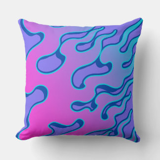 Coussin Motif de flammes néon japonais oriental