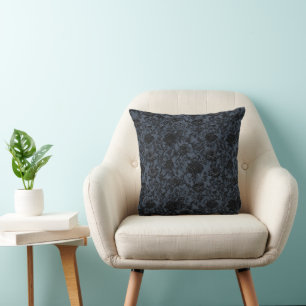 Coussin Motif de fleur en dentelle sombre