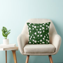 Motif de fleurs blanches en forme de coeur