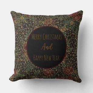 Coussin Motif de fleurs de Noël, célébration du Nouvel An,