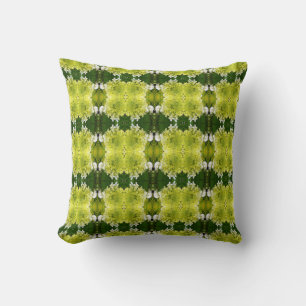 Coussin Motif de fleurs d'hortensia abstraites vert chartr