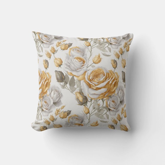 Coussin Motif de fleurs d'or (Recto)