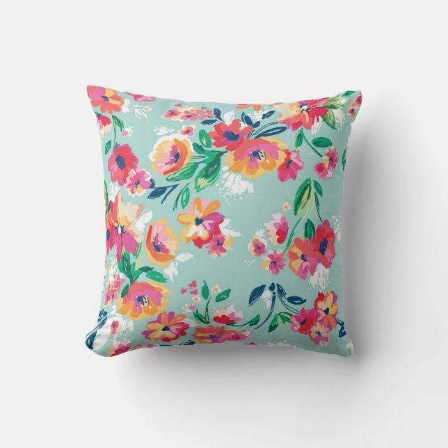 Coussin Motif de fleurs peint (Recto)