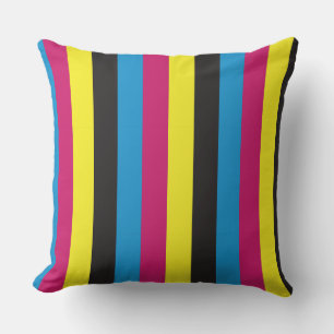 Coussin motif de fond à rayures cmyk graphique couleur cya