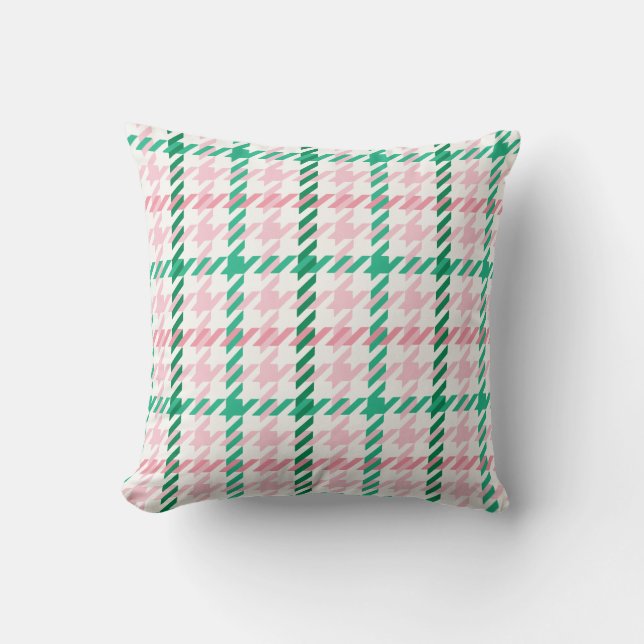 Coussin Motif de fond rose et vert rétro (Recto)