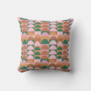 Coussin Motif de formes géométriques roses et vertes