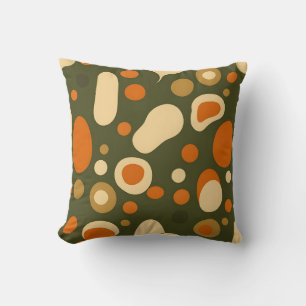 Coussin Motif de formes organiques abstraites rétro