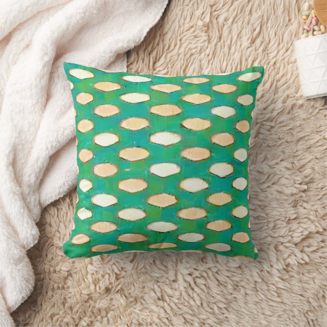 Coussin Motif de formes ovales vertes Aquarelle (Couverture)