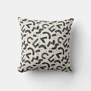 Coussin Motif de fournitures scolaires au crayon noir