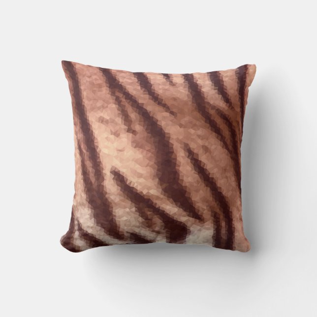 Coussin motif de fourrure de tigre à faible teneur en poly (Recto)