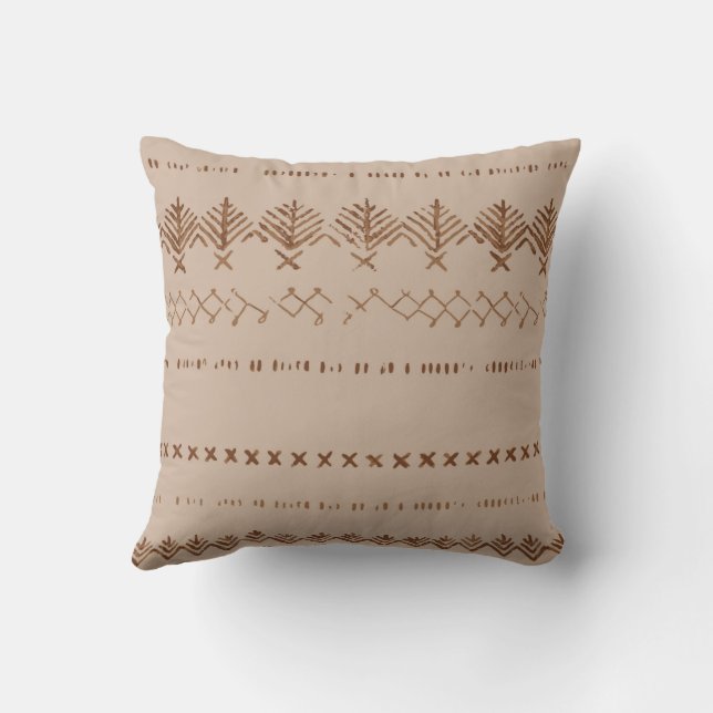 Coussin Motif de frontière géométrique de Boho (Verso)