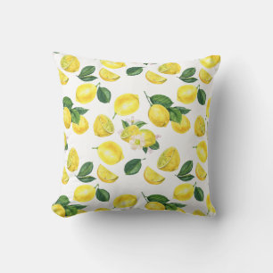 Coussin Motif de fruits aux citrons jaunes