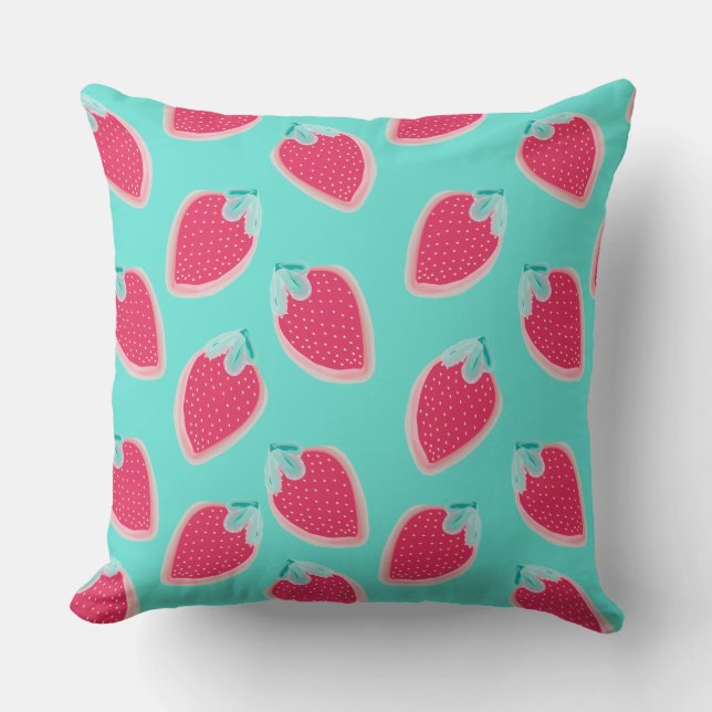 Coussin Motif de fruits de fraise cuite (Recto)