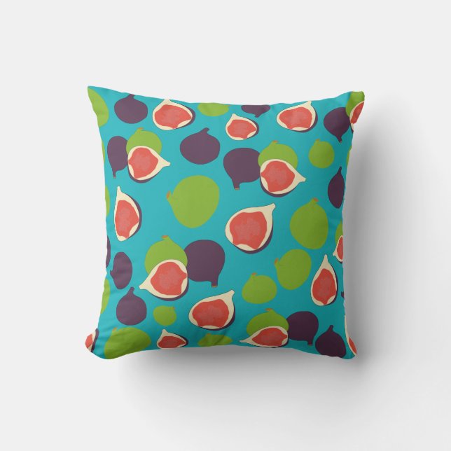 Coussin Motif de fruits d'été à la fibre méditerranéenne (Recto)