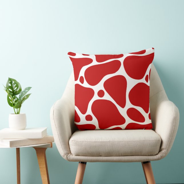Coussin Motif de girafe abstraite rouge et blanche (Chaise)