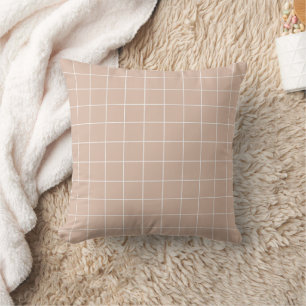 Coussin Motif de grille arrière - plan rose clair