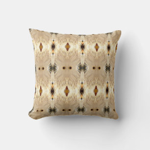 Coussin Motif de Héron abstrait .dos motif gris uni