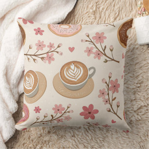 Coussin Motif de housse de café Fleur de Cerisier (3)
