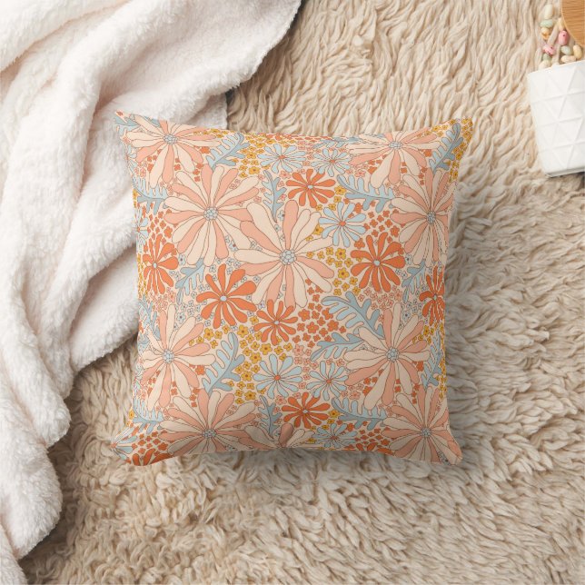 Coussin Motif de jardin à fleurs rétro (Couverture)