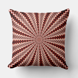 Coussin Motif de kaléidoscope à vibrations rouges