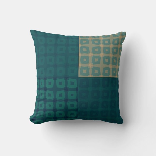 Coussin Motif de kaléidoscope géométrique moderne en tons  (Recto)