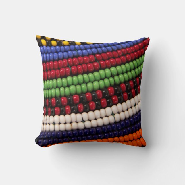 Coussin Motif de la bande de Massai (Recto)
