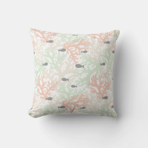 Coussin Motif de la barrière de corail de poisson