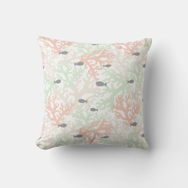 Coussin Motif de la barrière de corail de poisson (Recto)
