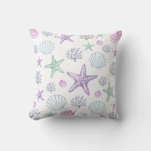 Coussin Motif de la coque de poisson rouge Starfish