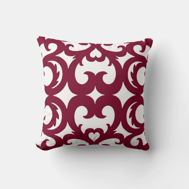 Coussin Motif de la poupée du coeur Rouge de la canneberge (Recto)