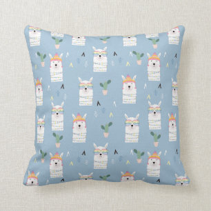 Coussin Motif de lama de lunettes de soleil d'arc-en-ciel