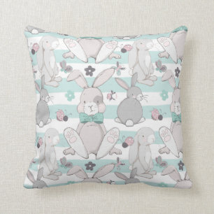 Coussin Motif de lapins de printemps