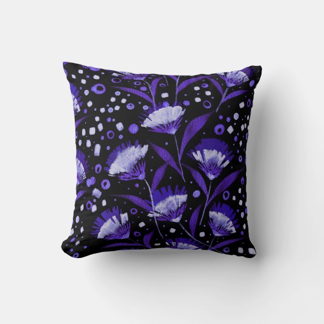 Coussin Motif  de l'aquarelle Abstraite (Recto)
