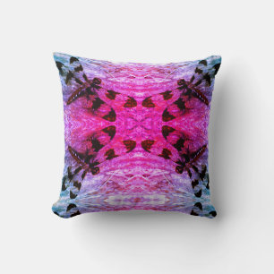 Coussin Motif de libellule bleu pourpre solide